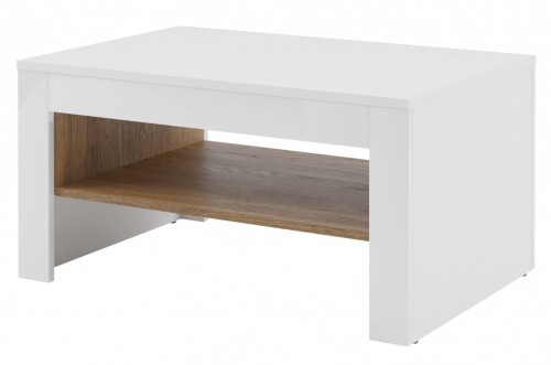 Журнальный столик BELFORT 41 SZYNAKA білий/білий мат/горіх Сан-Дієго